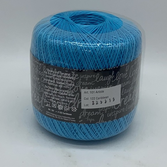 Lot Of 7 Crochet Thread Blue Black Turquoise Teal (Jade Blue) NEW Unopened Set - Picture 15 of 16